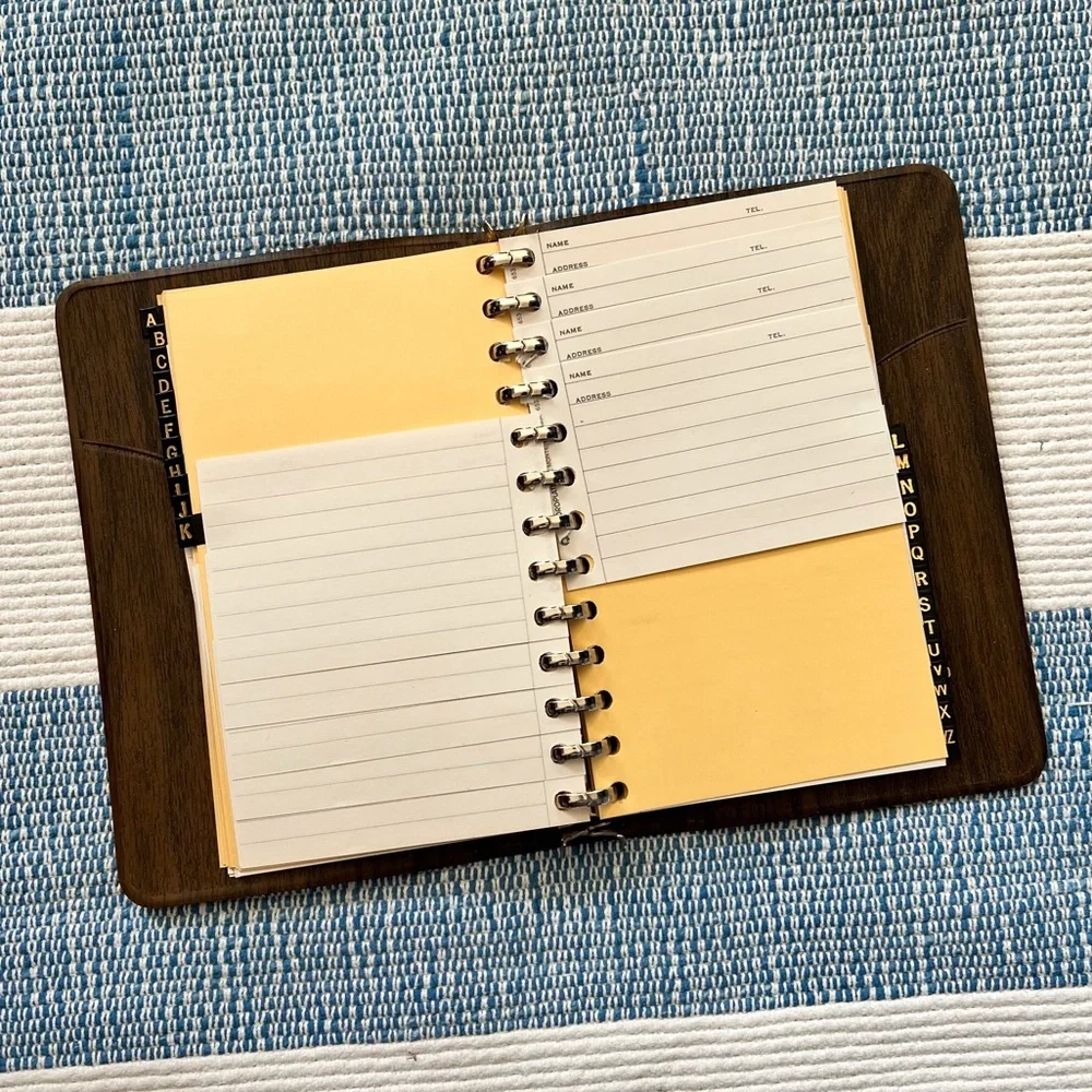 Vintage 70’s mini‎ vinyl brown address binder book Filofax planner